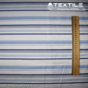 Сатин постельный цветной 1603D22C22 полоска голубая, белый