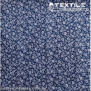 Сатин постельный цветной 7711D7C7 цветы, темно-синий