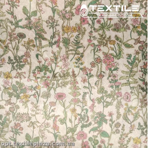 Сатин постельный цветной 1117D13C3 травы, белый