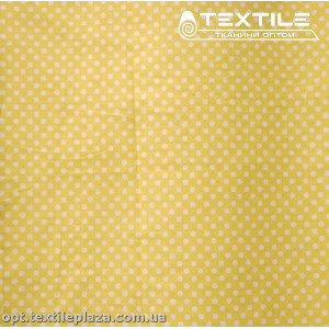 Сатин постельный цветной 1777D1C5 горошек, желтый