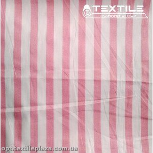 Сатин постельный цветной 1211D3C1 полоска, лососево-белый