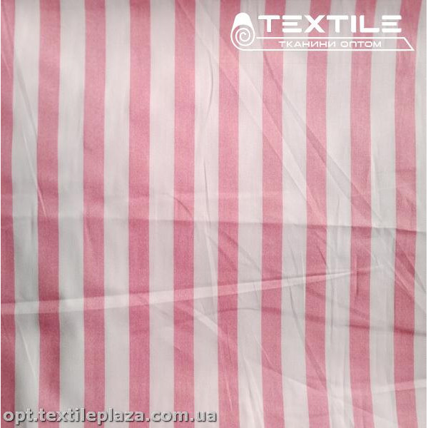 Сатин постельный цветной 1211D3C1 полоска, лососево-белый