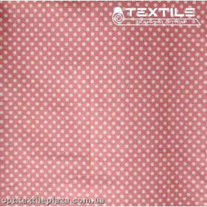 Сатин постельный цветной 1777D1C6 горошек, лососевый