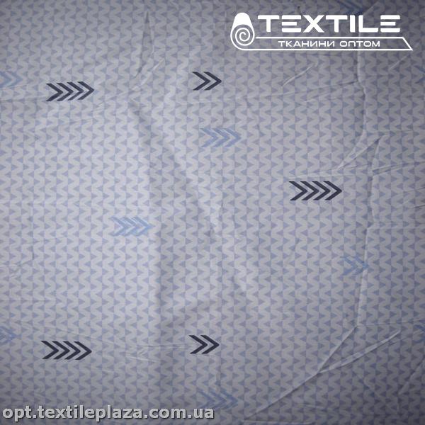 Сатин постельный цветной 1603D44C44 стрелки, голубой