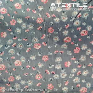 Сатин постельный цветной 7711D14C15 цветы, серый