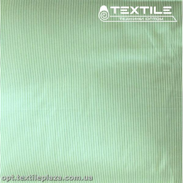 Сатин постельный цветной 3160D53C4 полоска мятная, белый