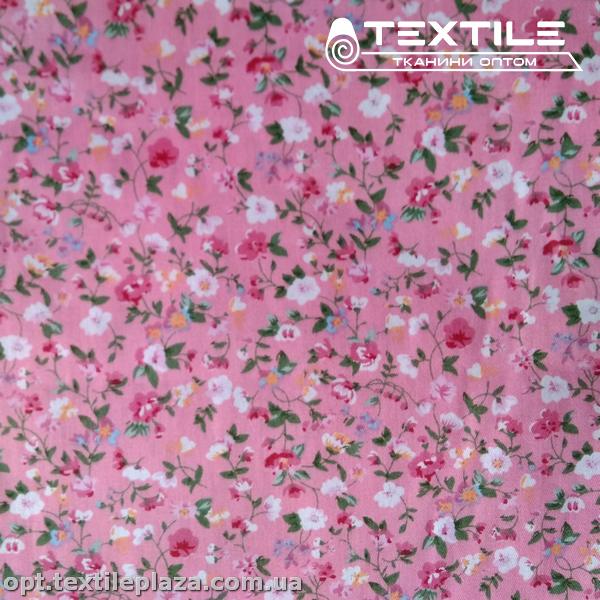 Сатин постельный цветной 7711D21C22 цветы, розовый