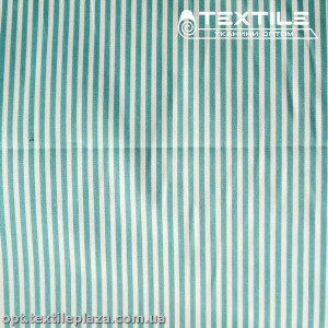 Сатин постельный цветной 1155D1C1 полоска мятная, белый