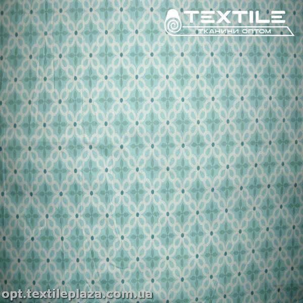 Сатин постельный цветной 1603D25C25 узор, мятно-голубой