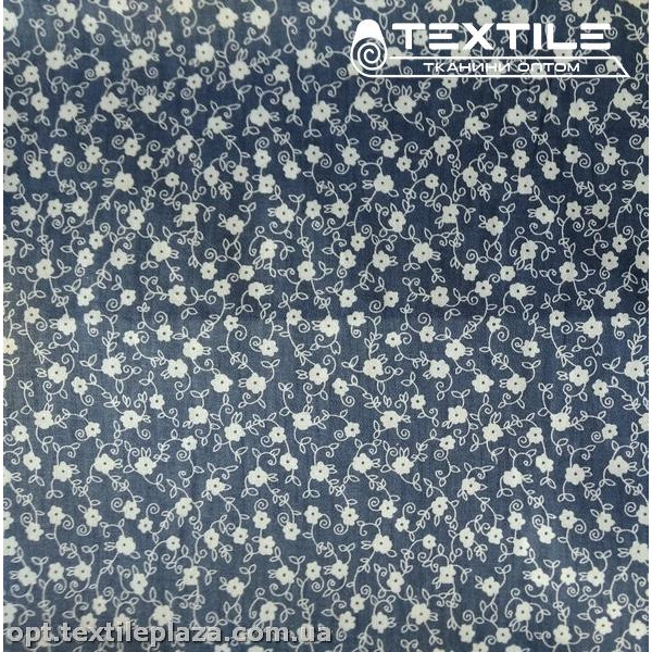 Сатин постельный цветной 7711D2C2 цветы, темно-серый