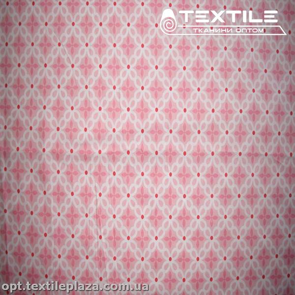 Сатин постельный цветной 1603D16C16 узор, розовый