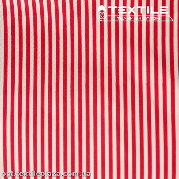 Сатин постельный цветной 1155D1C2 полоска красная, белый
