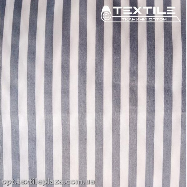 Сатин постельный цветной 1117D2C1 полоска серая, белый