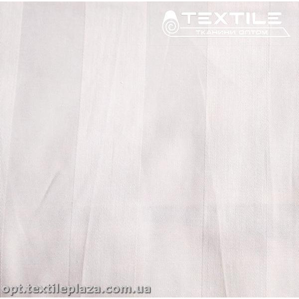 Сатин постельный однотонный 20260D6C6 жаккард, полоска, белый (260 см)