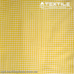 Сатин постельный цветной 1777D4C2 клетка, желтый