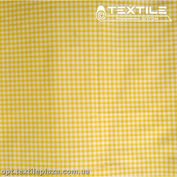 Сатин постельный цветной 1777D4C2 клетка, желтый