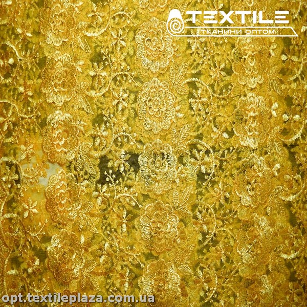 Сетка вышивка 44281D2C4 узор, желтый