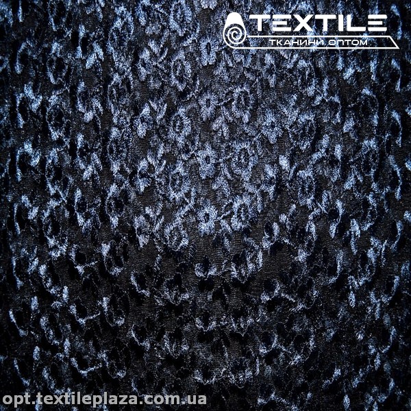 Сетка вышивка 7941D1C1 узор, темно-синий