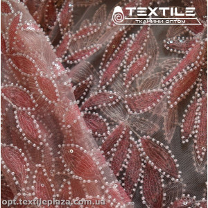Сетка пайетки 2905D1C2 узор, розовый