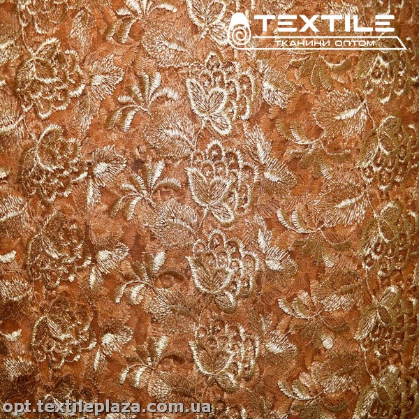 Сетка вышивка 44181D2C6 узор, золото