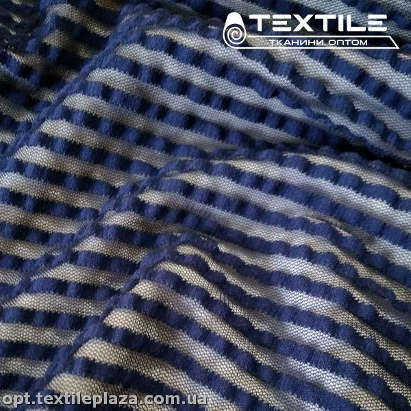 Сетка жаккард 3014D4C1 полоска, темно-синий