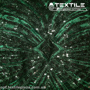 Сетка пайетки 3474D90C3 узор, зеленый