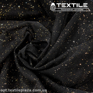 Сетка блестки 5250D12C34 узор, золото, чёрный