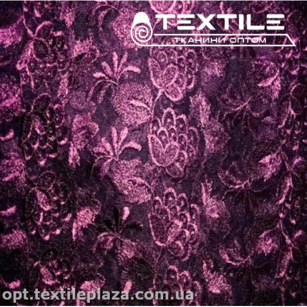 Сетка вышивка 44181D2C19 узор, марсалово-фиолетовый