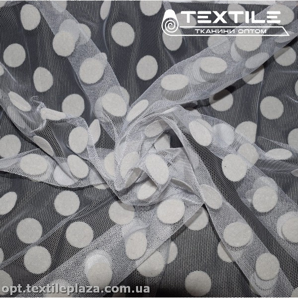 Сетка флок 4167D4C4 горошек, бледно-голубой