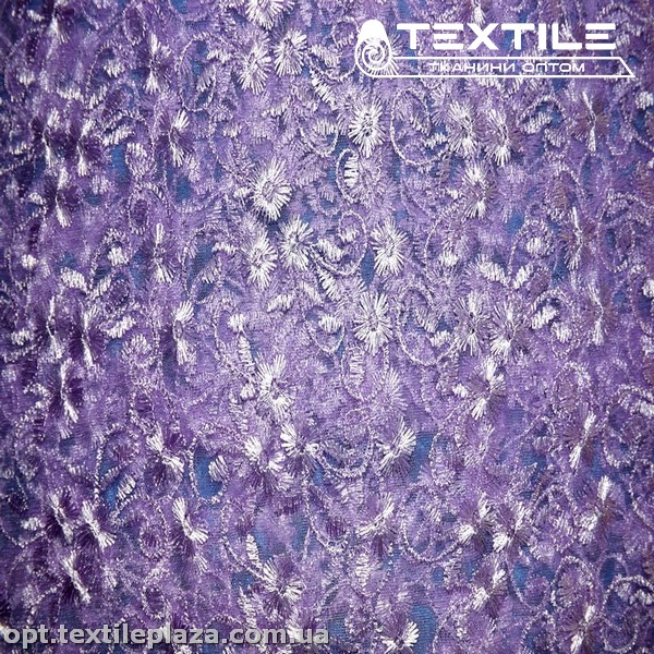 Сетка вышивка 89481D3C25 узор, сиреневый