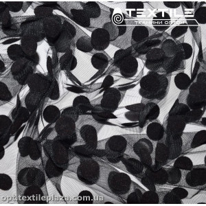 Сетка флок 4167D4C8 горошек, черный