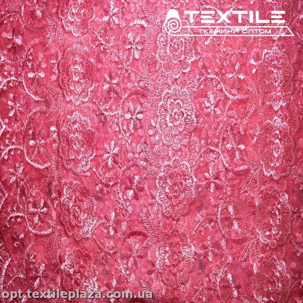 Сетка вышивка 44281D2C21 узор, розовый