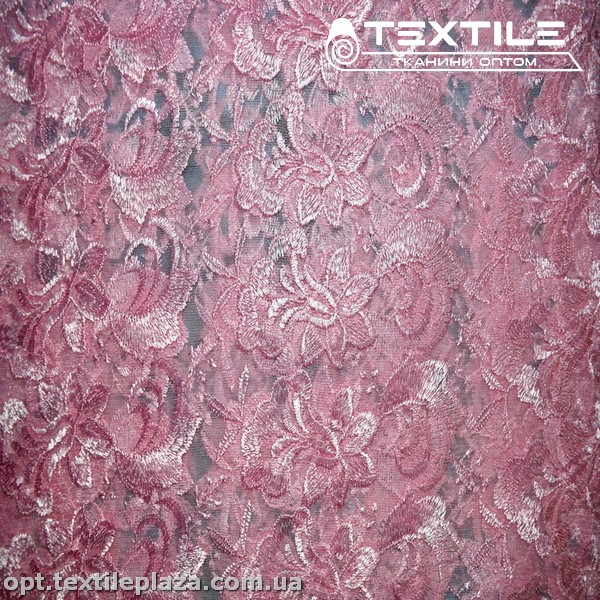 Сетка вышивка 44681D2C1 узор, розовый