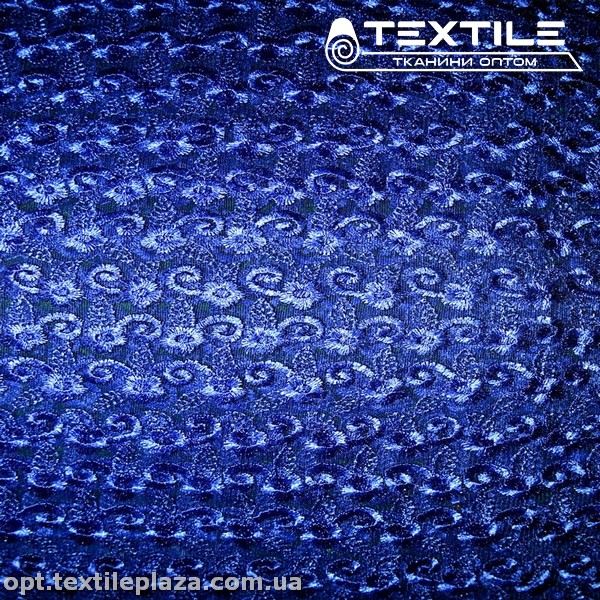 Сетка вышивка 88881D1C1 узор, синий