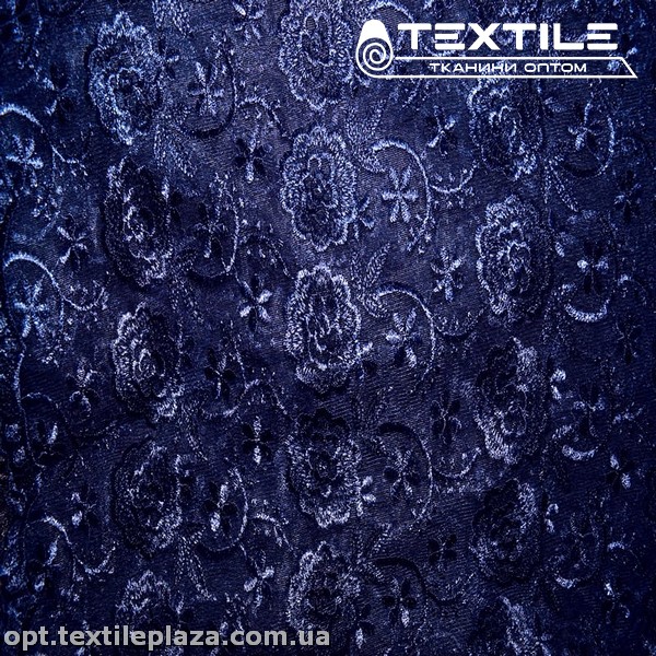 Сетка вышивка 44281D2C3 узор, синий