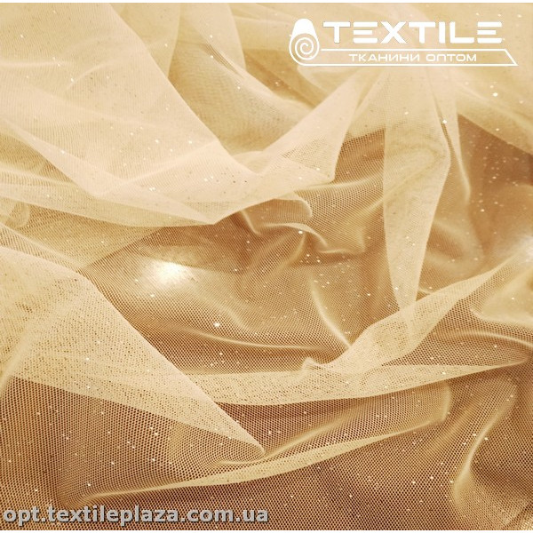 Сетка блестки 5250D14C25 молочный