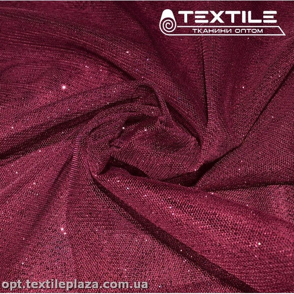 Сетка блестки 5250D13C27 узор, марсал