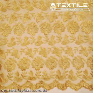 Сетка вышивка 44581D2C9 узор, бежевый