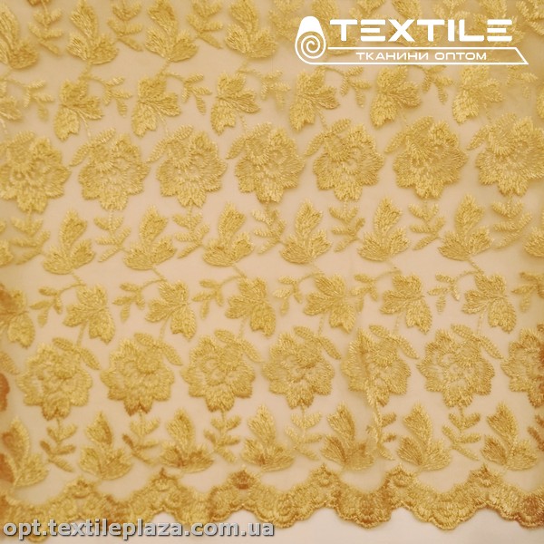 Сетка вышивка 44581D2C9 узор, бежевый