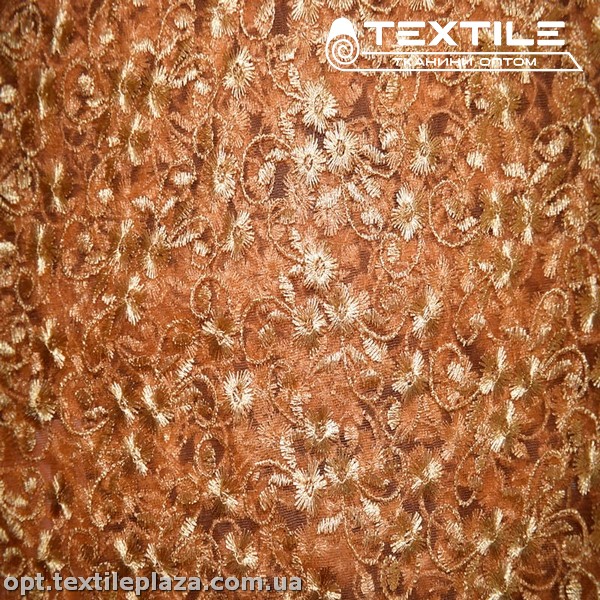 Сетка вышивка 89481D3C6 узор, золото