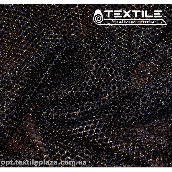 Сетка ажур 3654D1C1 люрекс, черный