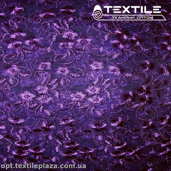 Сетка вышивка 89481D3C16 узор, фиолетовый