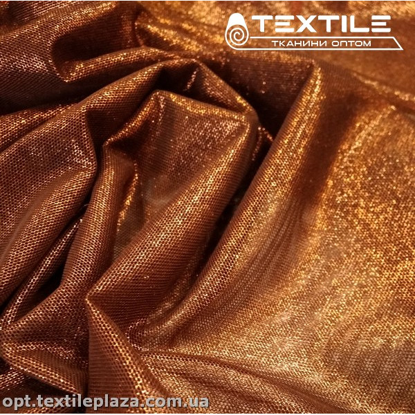 Сетка блестки 9757D1C1 накатка золото, коричневый