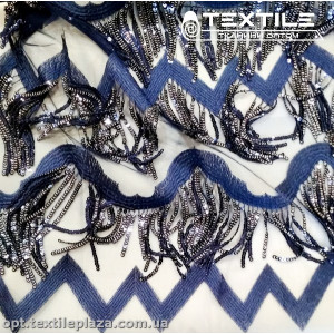 Сетка пайетки 3868D1C1 вышивка, темно-синий