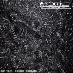 Сетка вышивка 44281D2C2 узор, черный