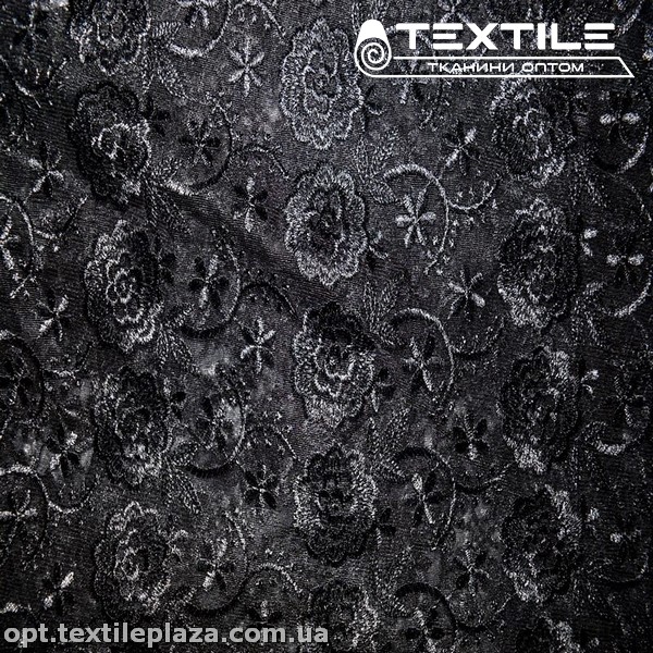 Сетка вышивка 44281D2C2 узор, черный