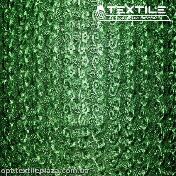 Сетка вышивка 88881D1C26 узор, зеленый