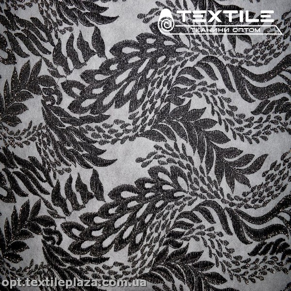 Сетка вышивка 3481D1C1 узор, черный