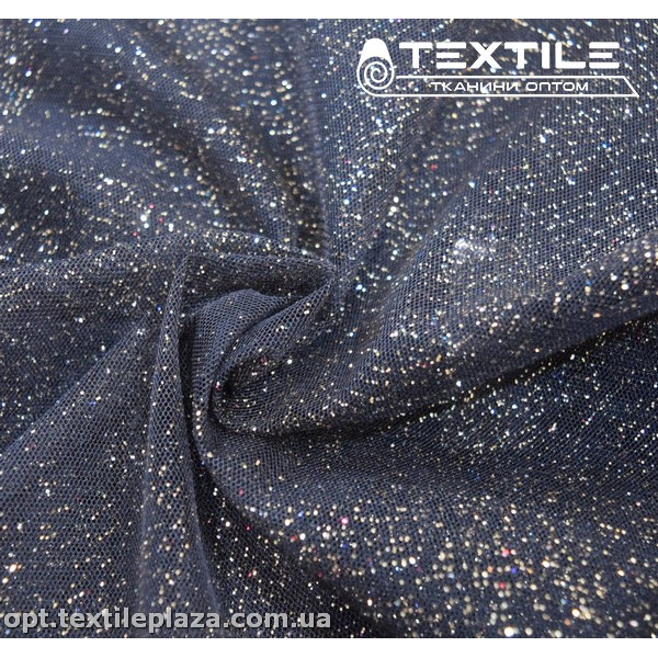 Сетка блестки 5250D13C30 узор, тёмно-синий