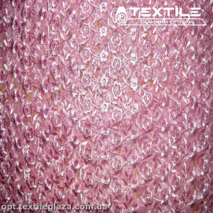 Сетка вышивка 19381D8C1 узор, розовый